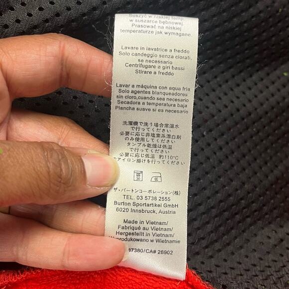 Women's Small Heavyweight Burton Fleece Performance Hood Jacket Red Full Zip Y2K - Picture 12 of 16